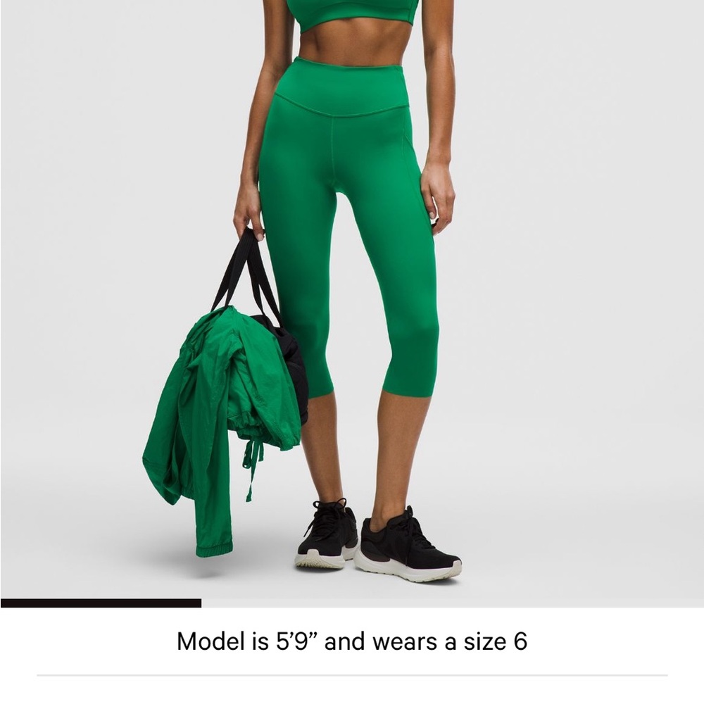 Lululemon Athletica Fast and Free High-Rise crop 19” in teal color NWOT